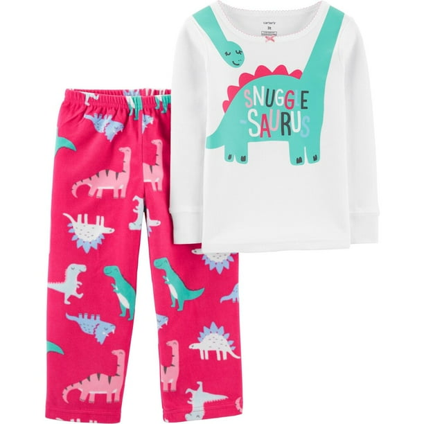 New Carter's Girls Dinosaur Pajama 2pc Set Snug fit Long Sleeve and Pants New Carter's Girls Dinosaur Pajama 2pc Set Snug fit Long Sleeve and Pants